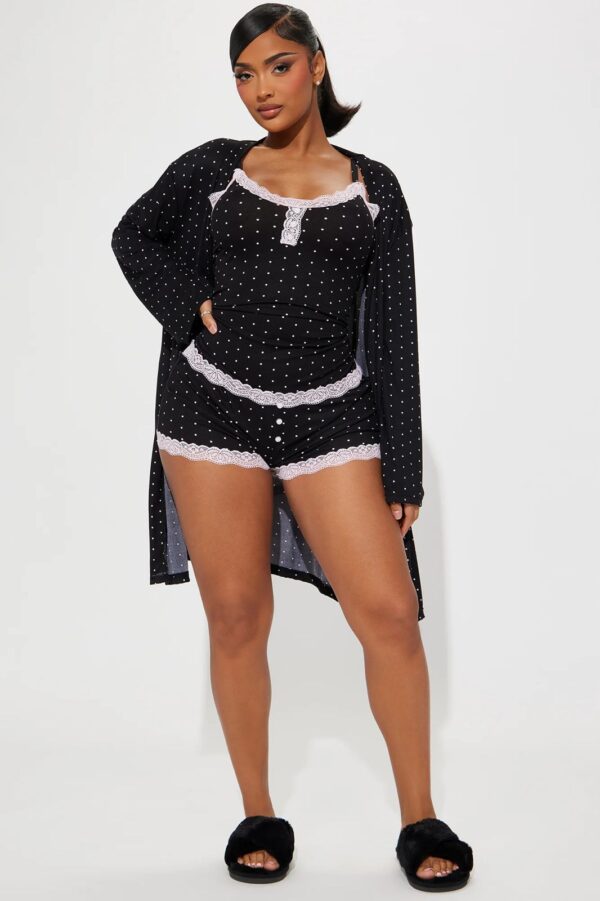 Sleep Tight PJ Robe Set - Black/combo