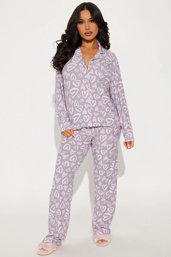 Be My Love PJ Pant Set - Grey/combo