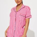 Come Back To Bed 3 Piece PJ Short Set - Pink/combo
